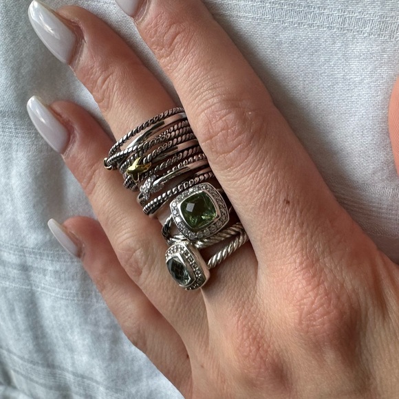 DY Petite Albion Ring with Prasiolite & Diamonds - Picture 11 of 16